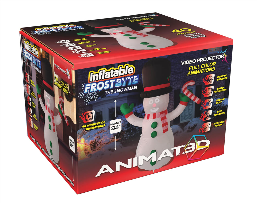 ANIMAT3D FrostByte next to a person showing scale and easy outdoor presence