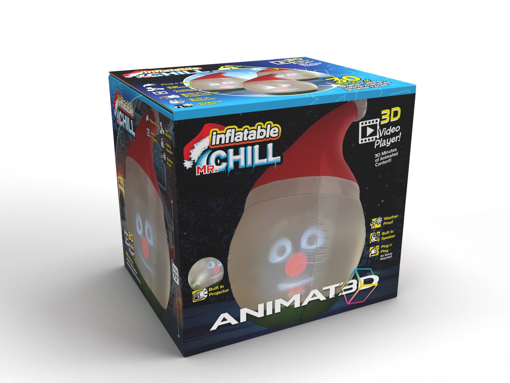 ANIMAT3D front view of Mr. Chill inflatable showing cheerful design and curb appeal