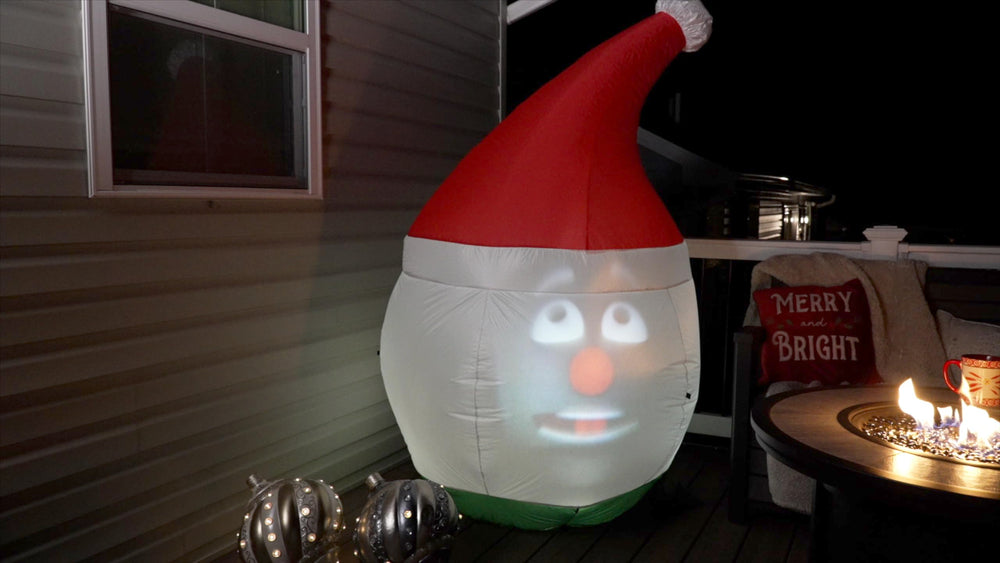 ANIMAT3D illuminated night scene of Mr. Chill showing vivid projected animations