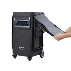 Anker SOLIX cover with access openings highlighting easy port access benefit