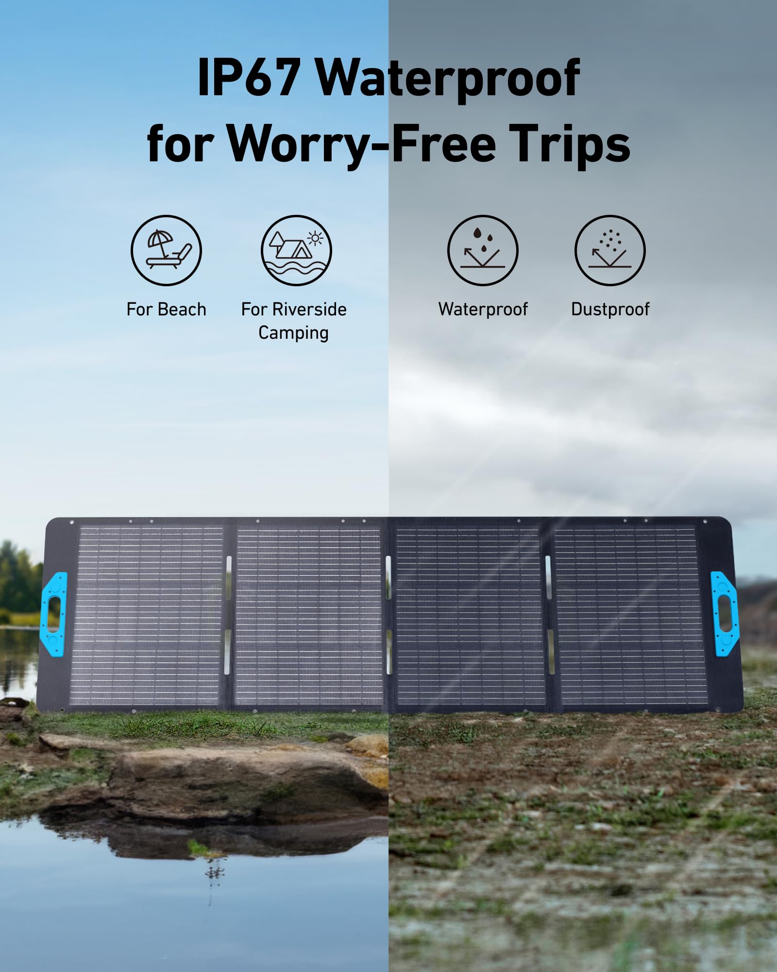 Anker SOLIX PS200 folded compact size illustrating portability and easy transport