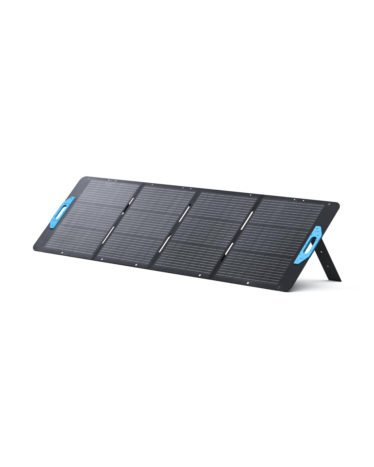 Anker SOLIX PS200 front panel showing full solar surface and branding benefit fast charging