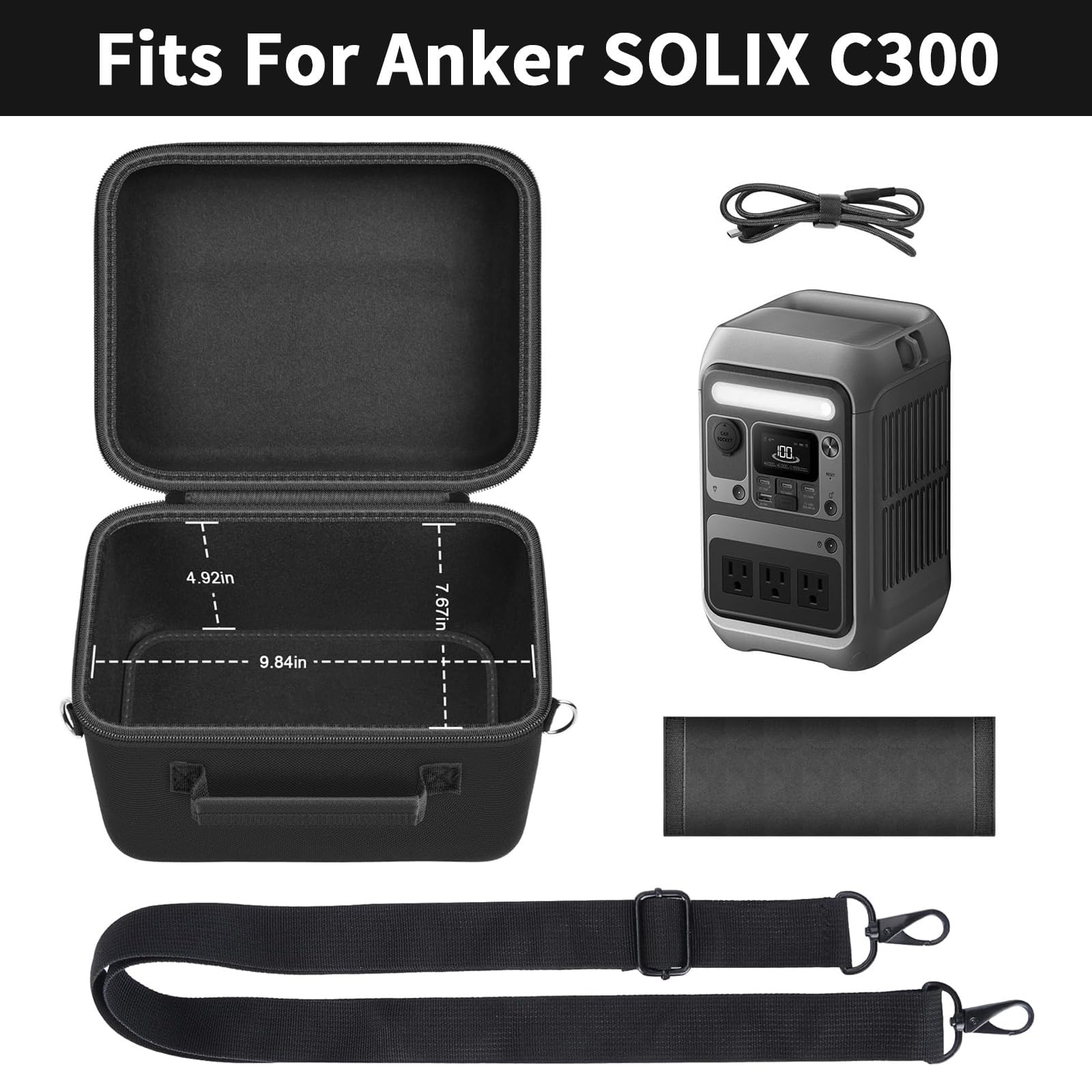 ANKHOH closeup padded lining protecting the SOLIX C300 from impacts