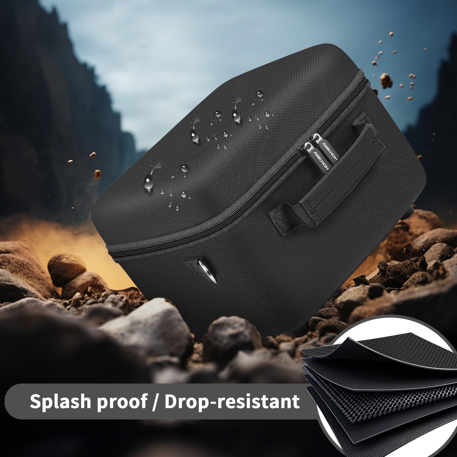 ANKHOH zipper and handle detail showing durable closure and grip comfort
