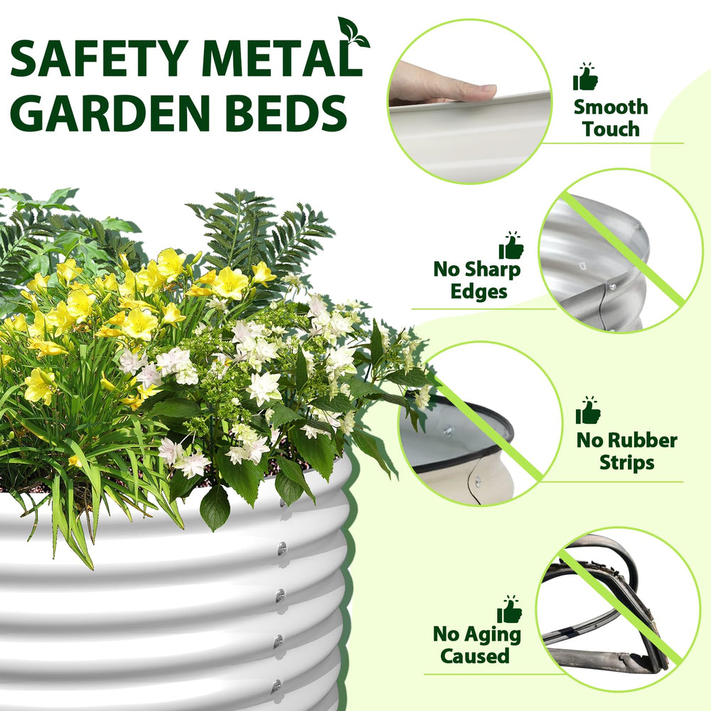 A ANLEOLIFE planted raised bed on patio demonstrating easy access and increased growing space
