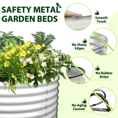 A ANLEOLIFE planted raised bed on patio demonstrating easy access and increased growing space