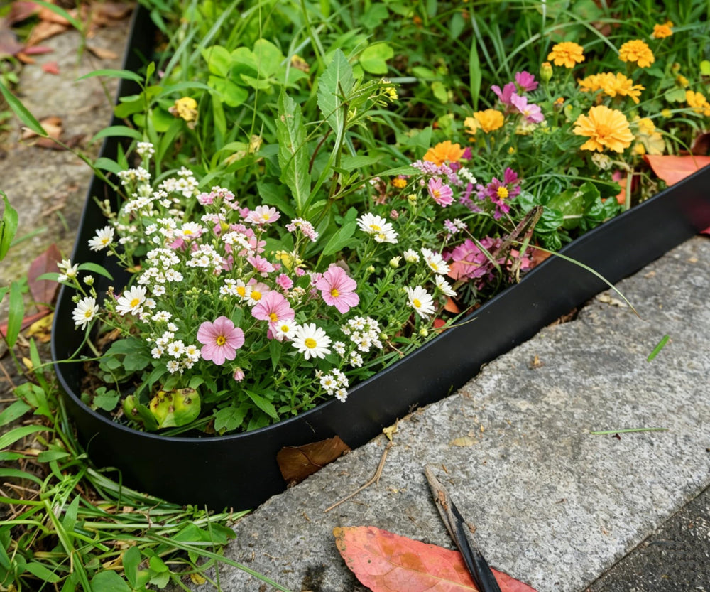 A ANLEOLIFE edging bordering a garden path showing clean, maintained landscape