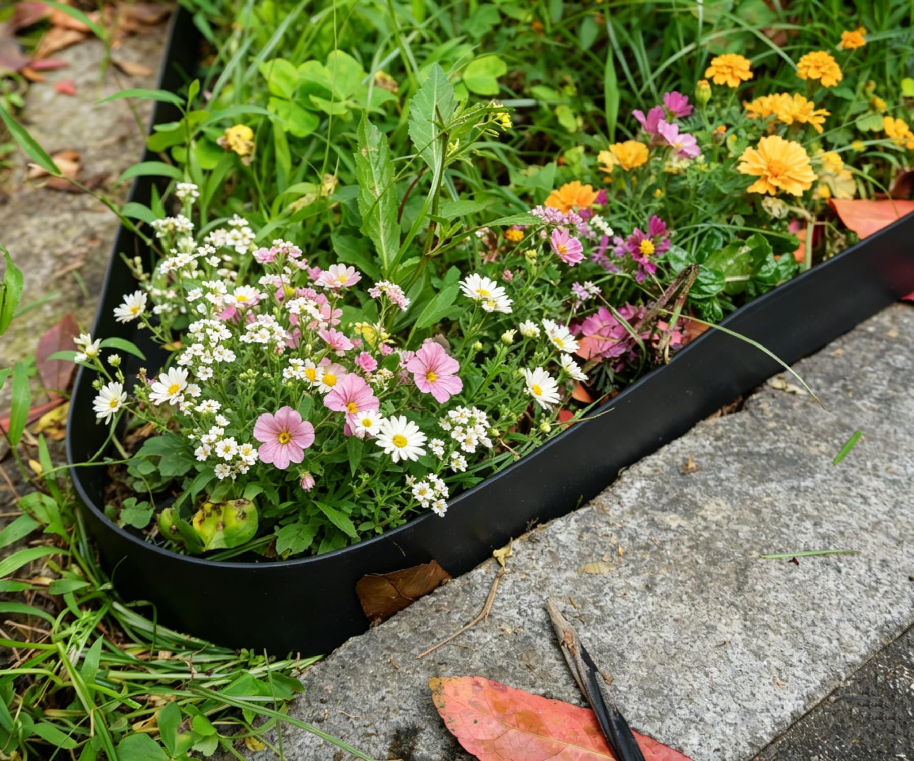 Anleolife garden scene with edging highlights tidy borders and curb appeal