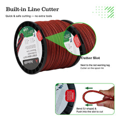 Close-up of Anleolife octa-twist line profile highlighting sharp cutting edges
