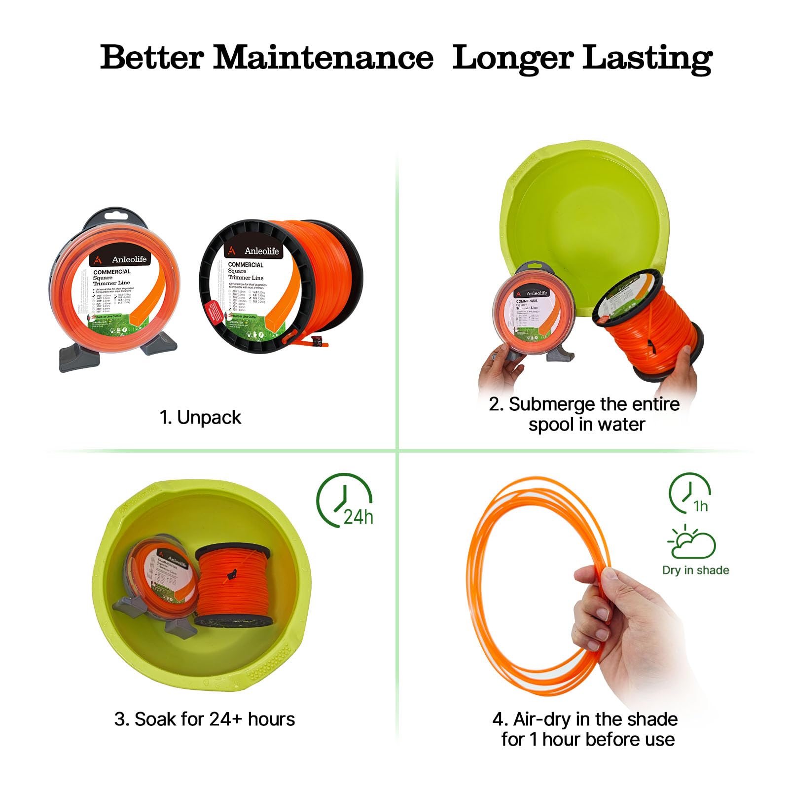 A ANLEOLIFE spool placed next to ruler to show scale, helping buyers visualize length and bulk