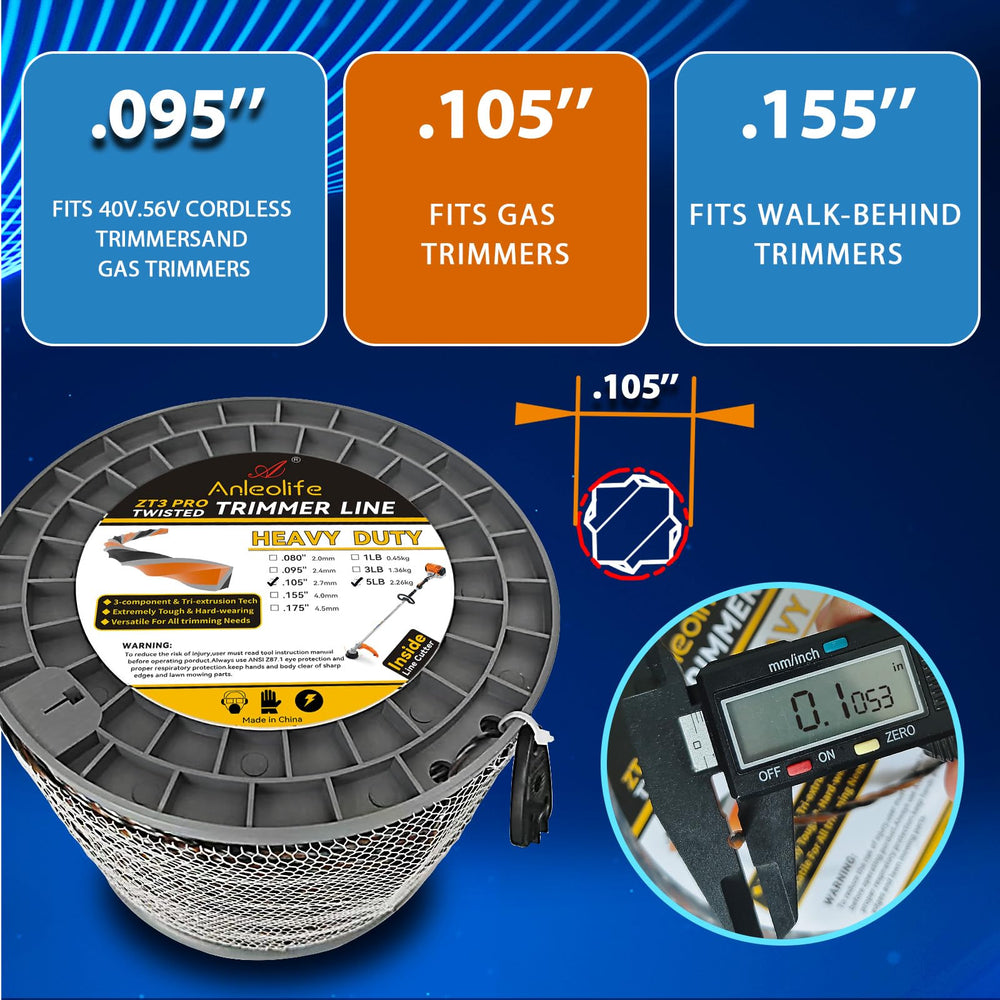 A ANLEOLIFE spool beside a ruler illustrating 5 lb bulk size for fewer reloads
