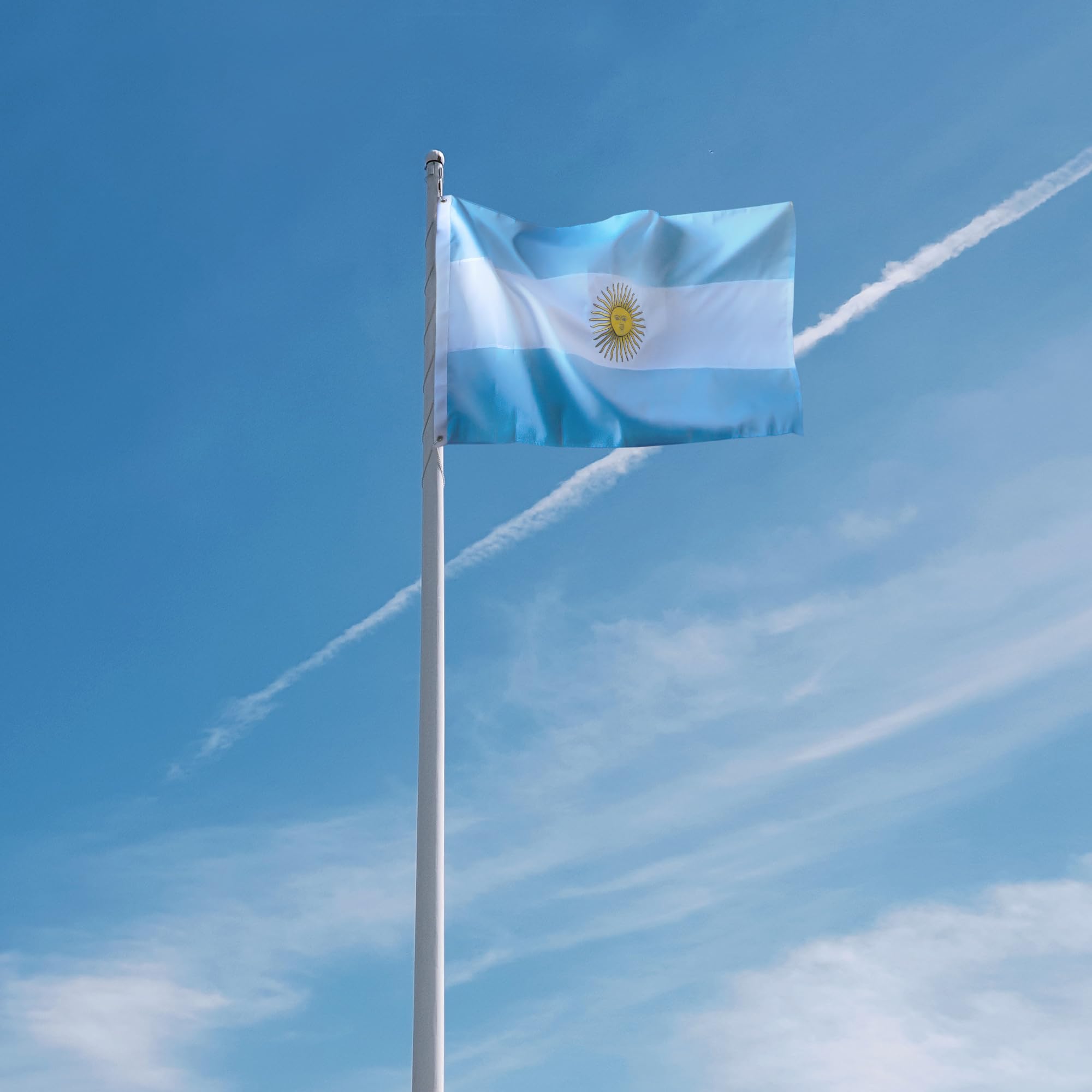 Anley folded 3x5 flag with scale to show size and ready-to-store convenience