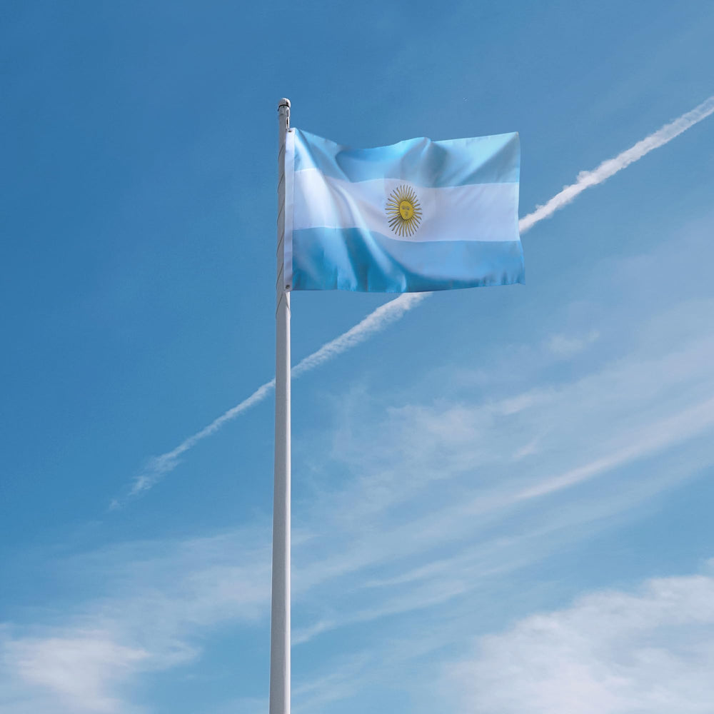 Anley folded 3x5 flag with scale to show size and ready-to-store convenience