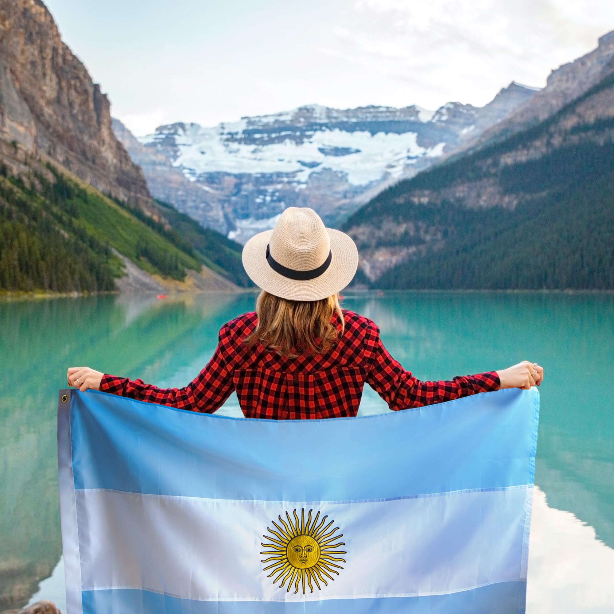Anley Argentina flag flying on a pole outdoors demonstrating visibility and weather resilience