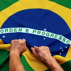 Anley Brazil flag front view showing vivid colors and crisp design benefit durability