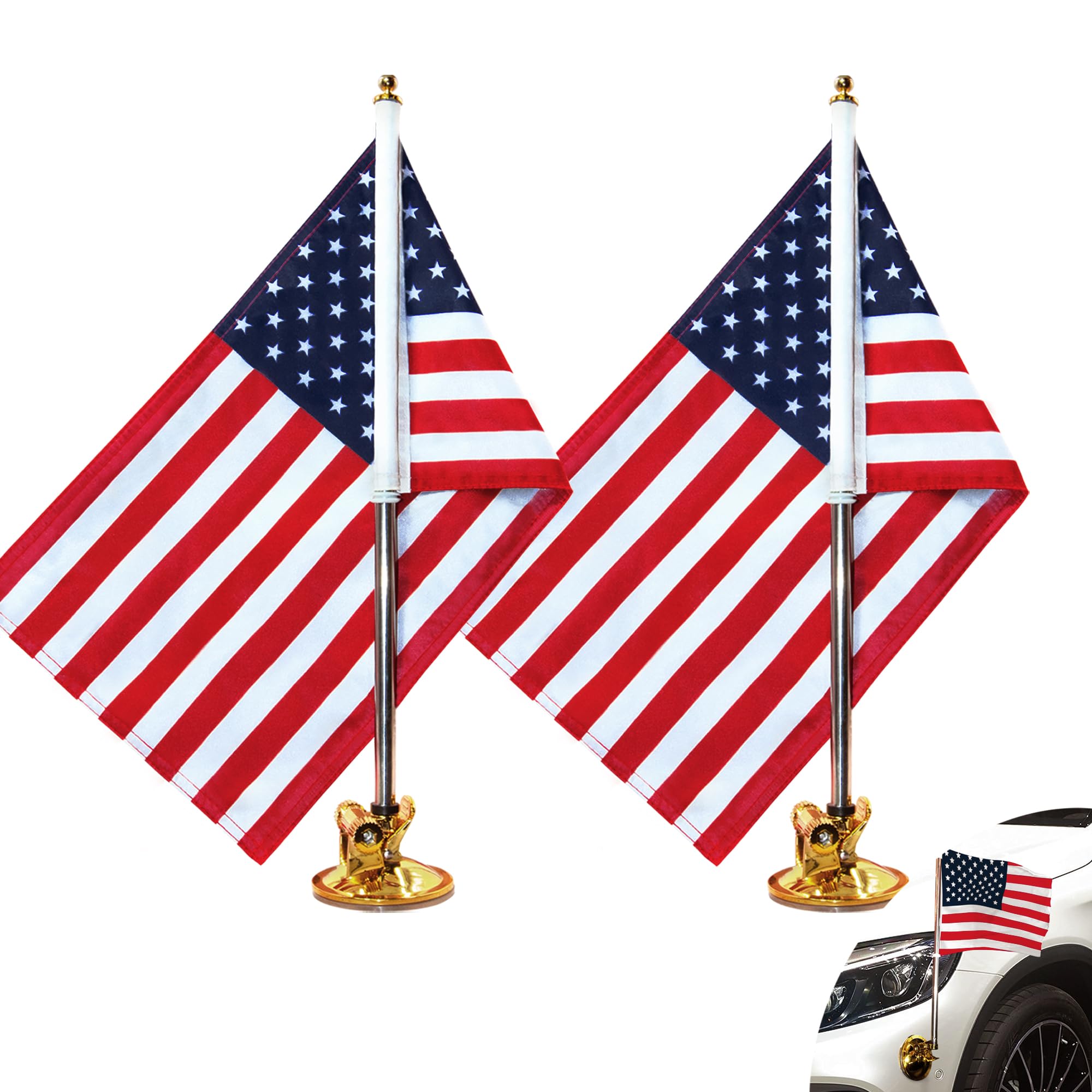 Anley front view of mounted American flag showing clear brand display and visibility