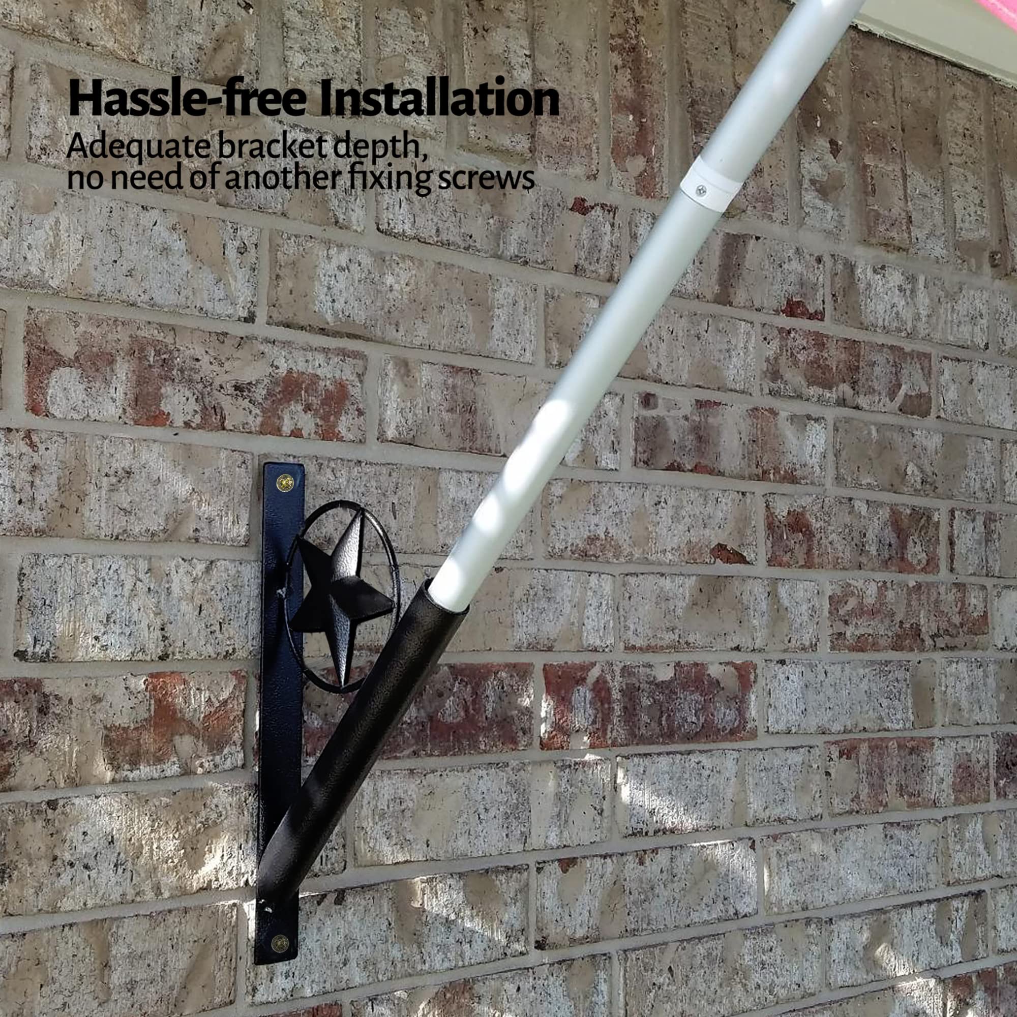 Anley pole insertion showing easy installation and secure hold