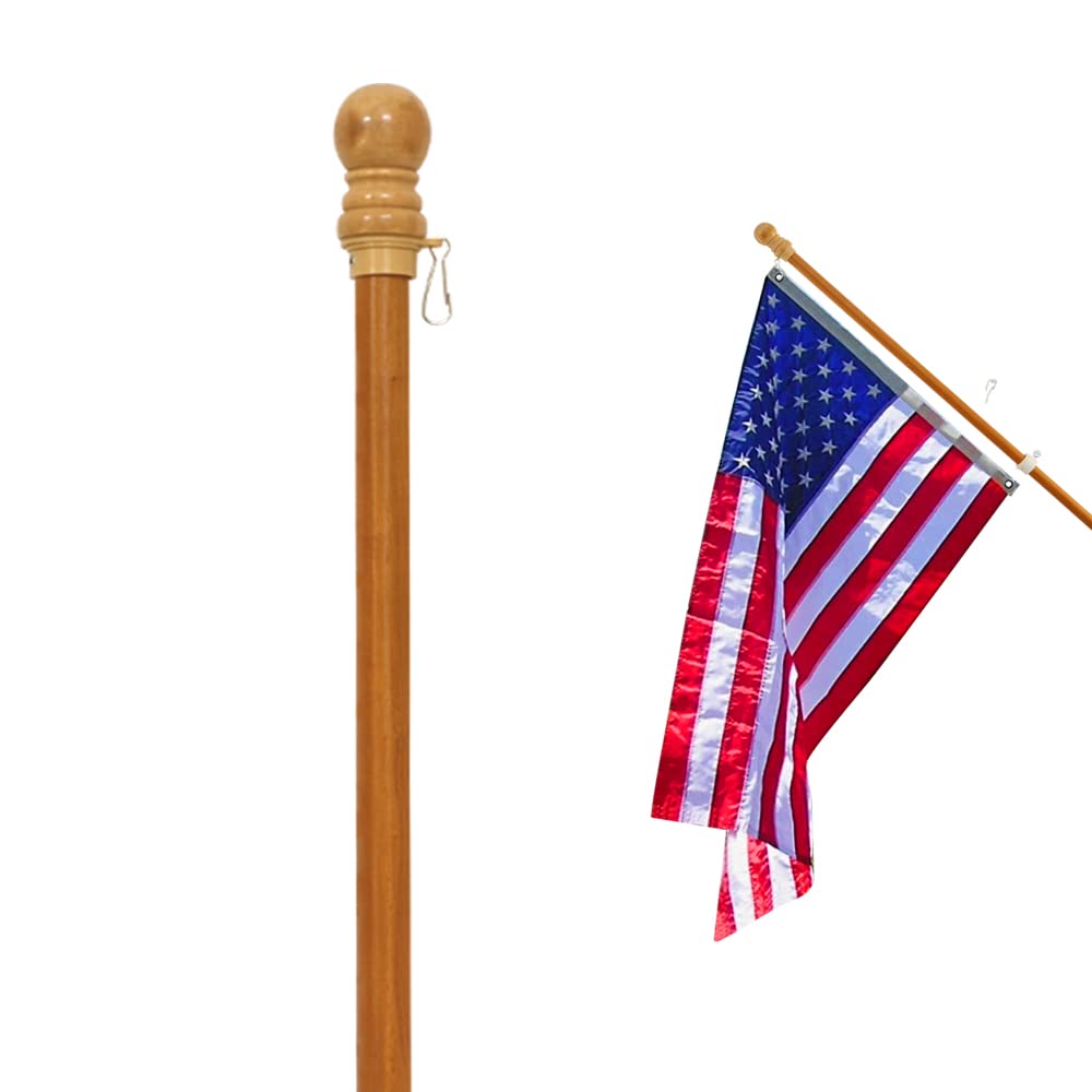 Anley flagpole mounted on porch showing classic look and durable display