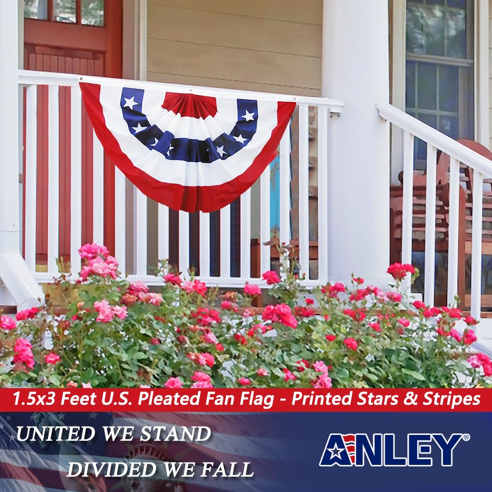 Anley pack of 12 stacked flags ready for multi-location decorating convenience