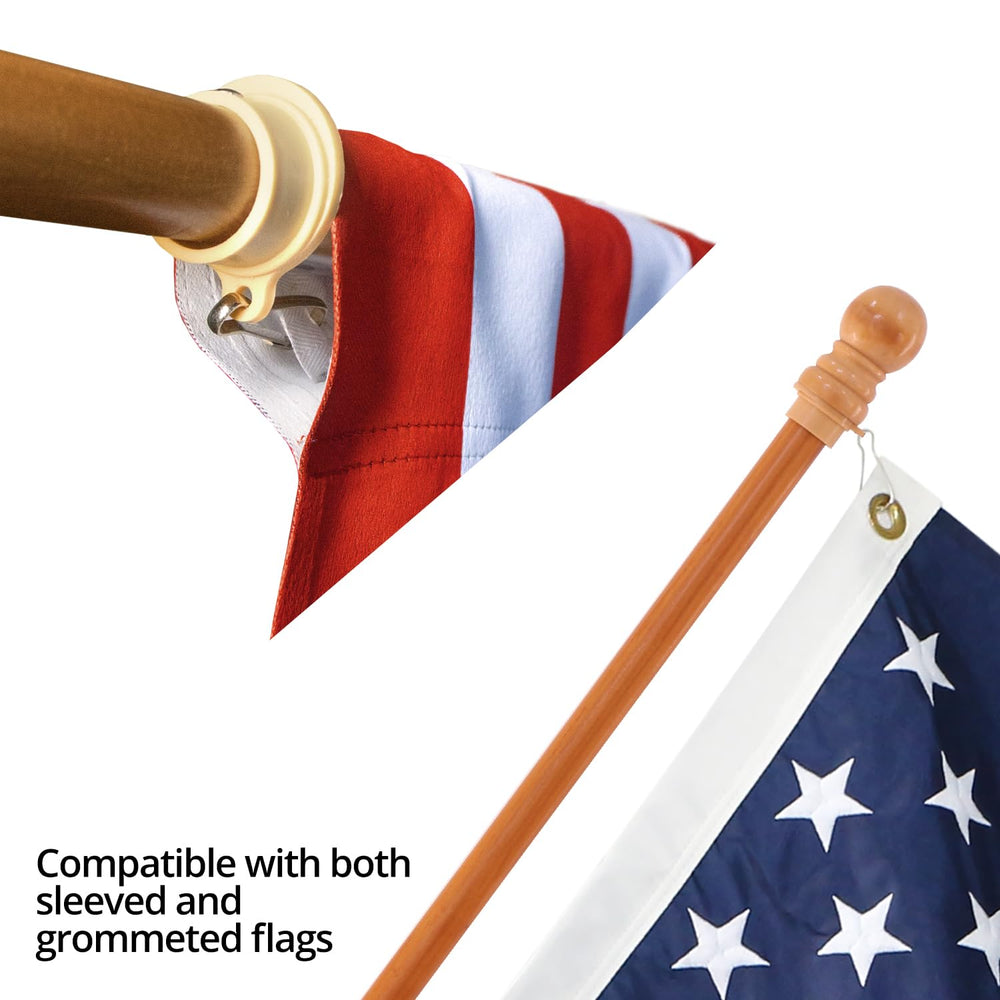 Anley pole beside a 3x5 flag showing correct size and compatibility