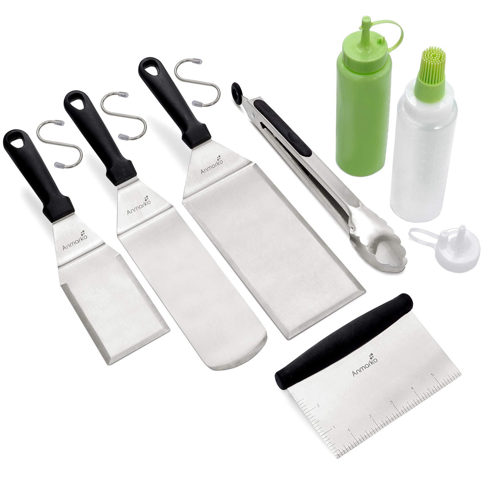 Anmarko front of set showing full griddle tool kit and organized layout