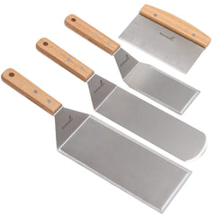 Anmarko front view of three-piece spatula set showing balanced design and versatility