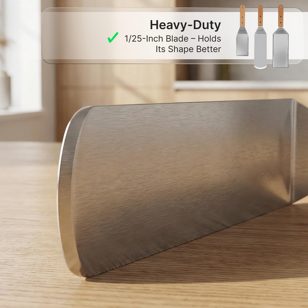 Anmarko wooden handle detail showing ergonomic grip and hanging hole for storage