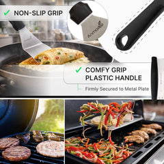 Anmarko ergonomic handle detail showing secure grip for controlled flipping and comfort