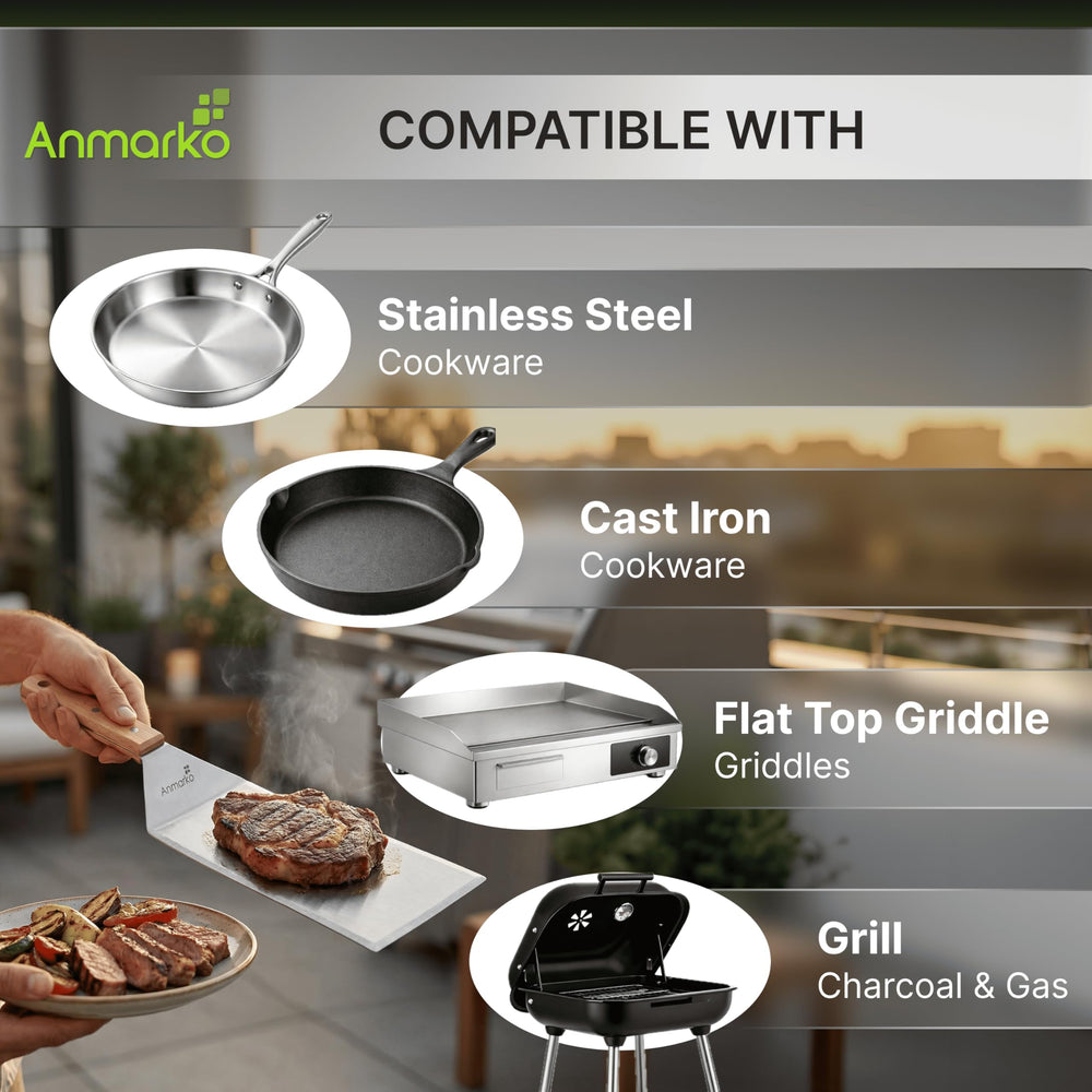 Anmarko grill tongs grasping food for safe handling and better control