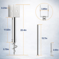 Anmentol detachable auger bit closeup demonstrating integrated spiral blades and secure drive benefit