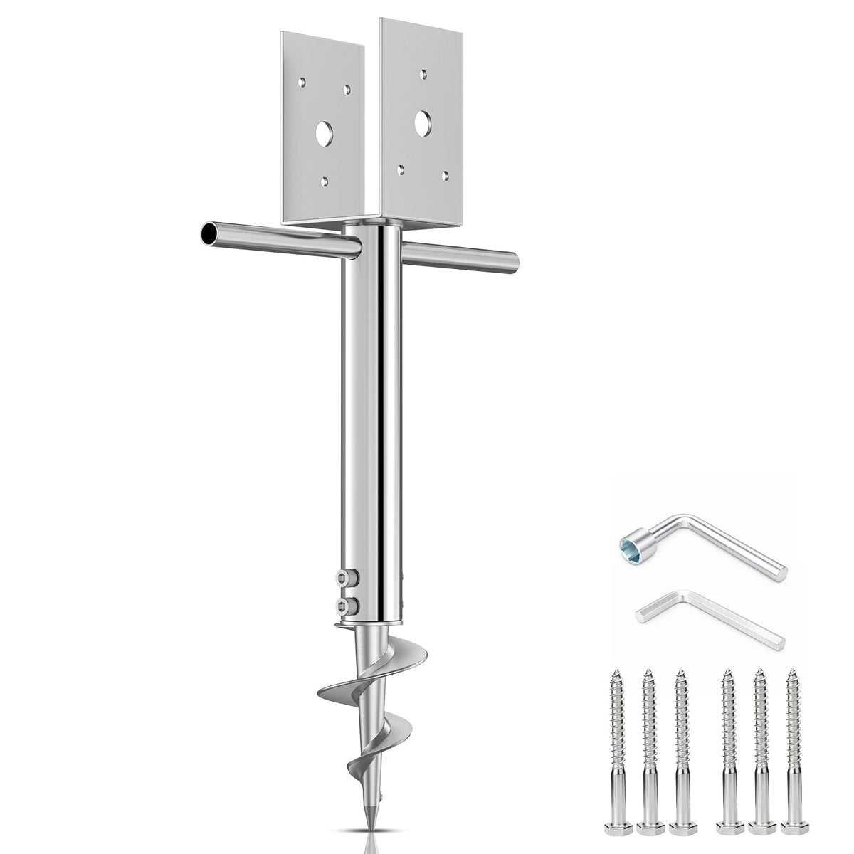Anmentol front view post holder showing durable stainless sleeve and fit benefit