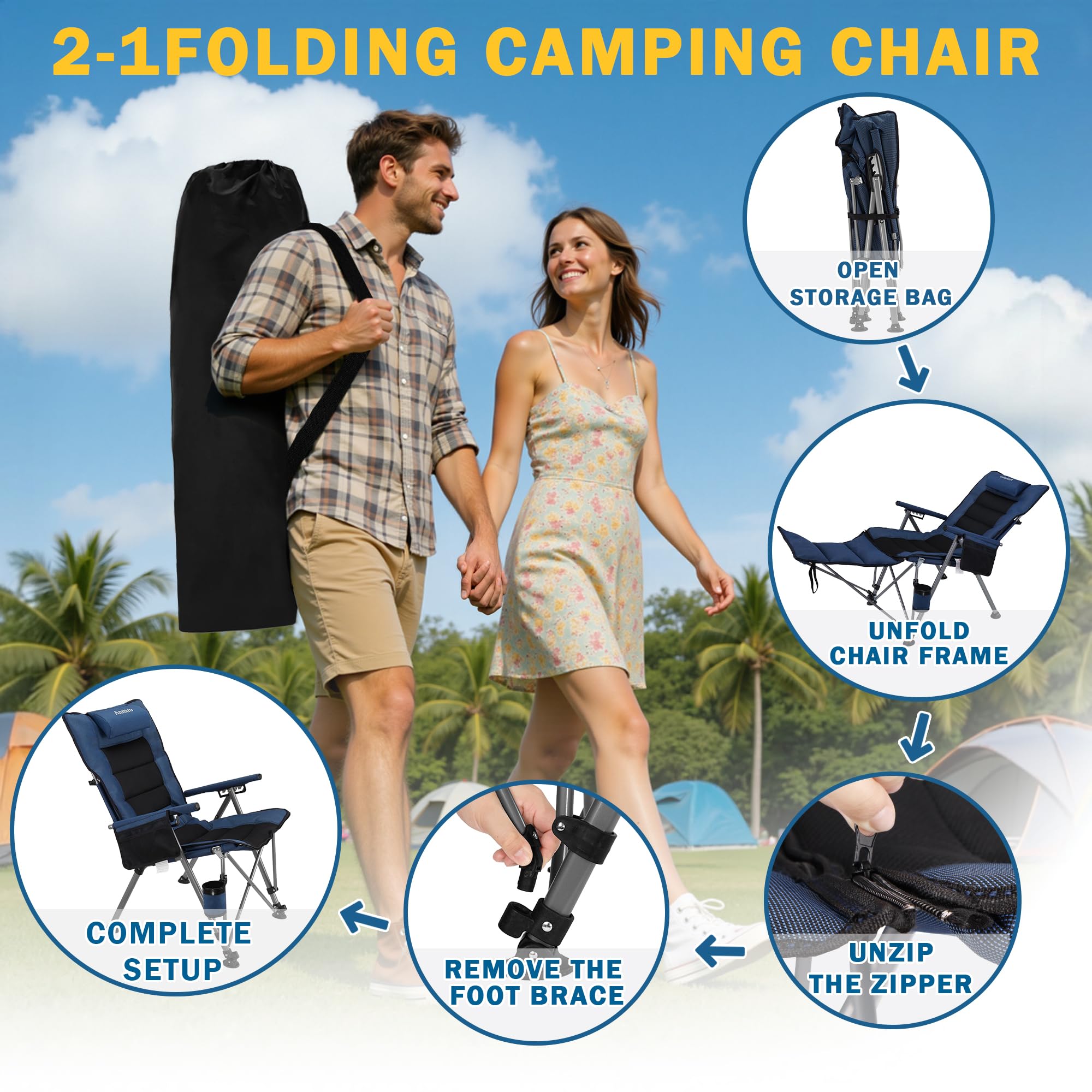 Anmiro folded in carry bag for easy transport and compact storage