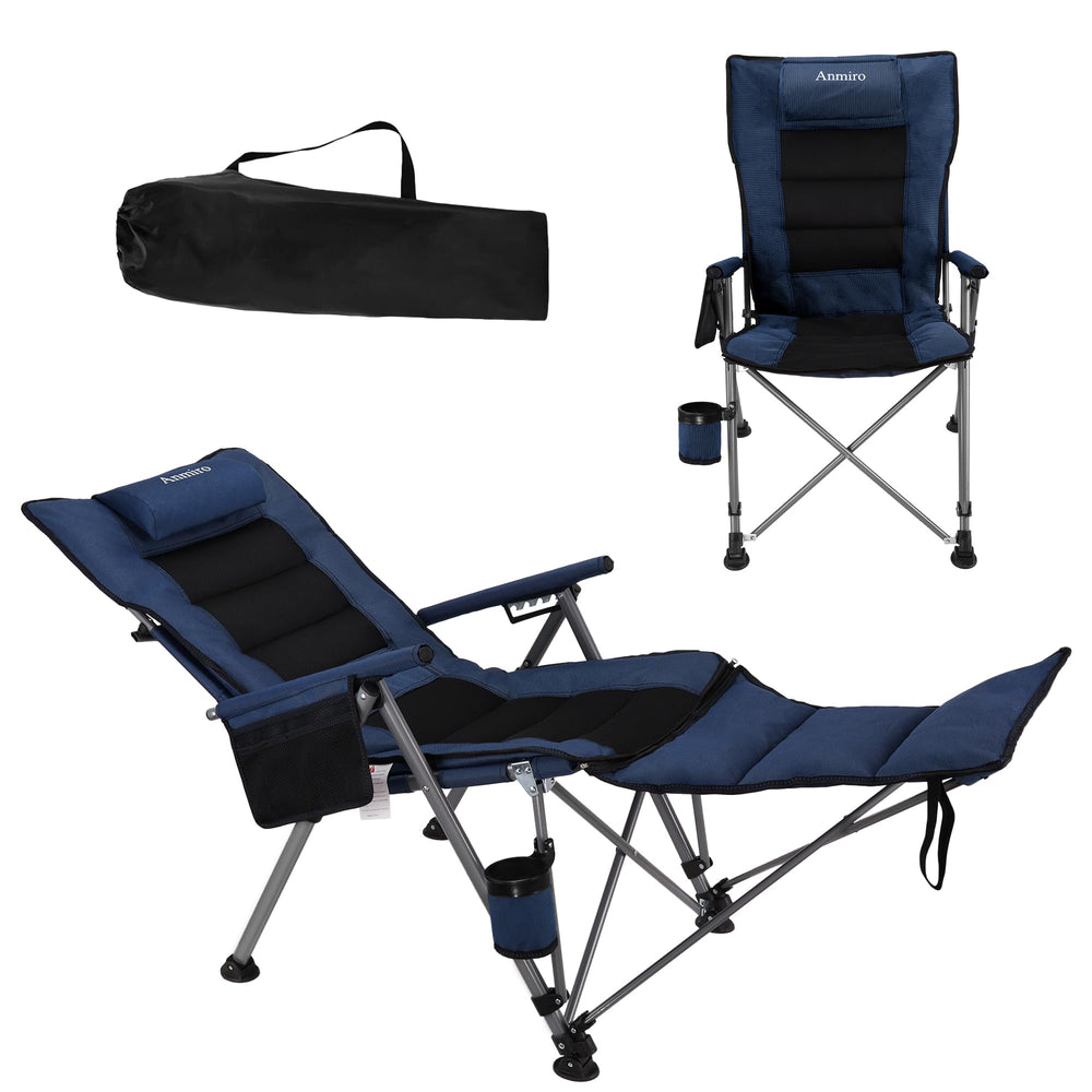 Anmiro front view showing full chair unfolded and stable for lounging