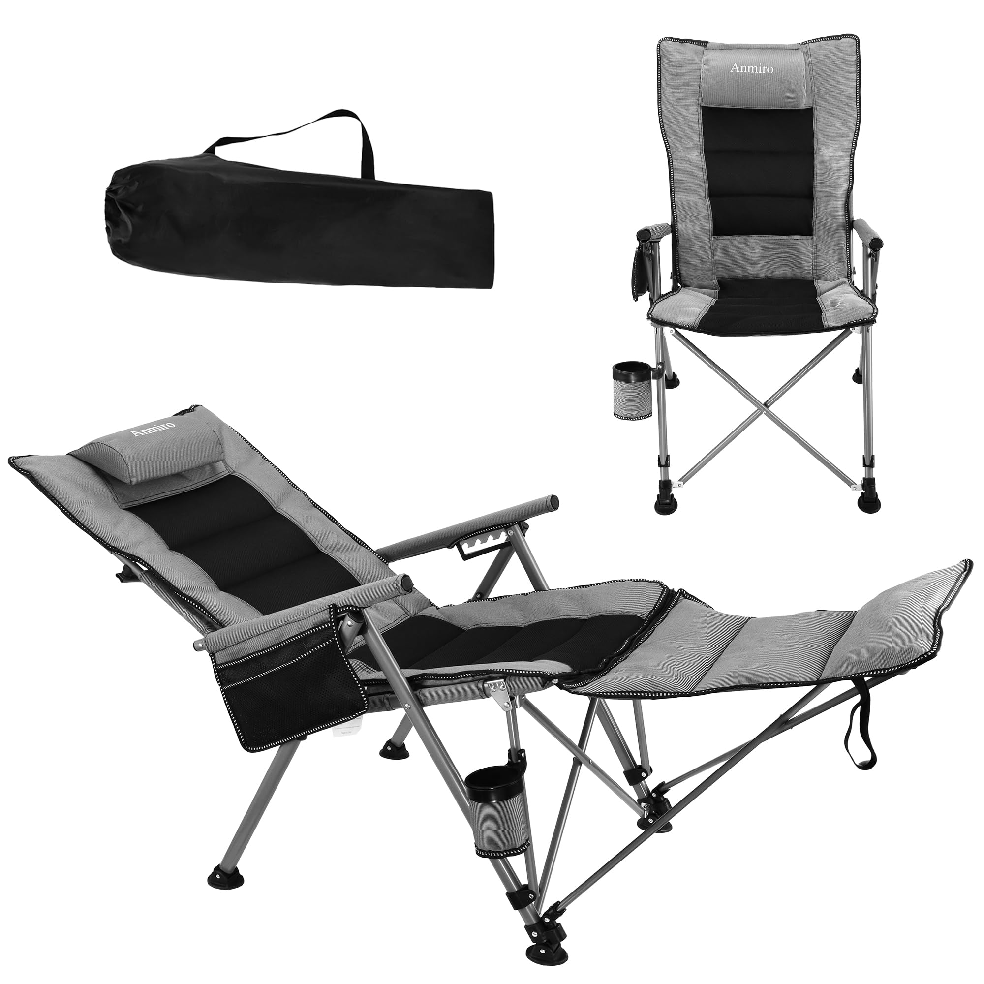 Anmiro front view of open chair showing full lounge comfort