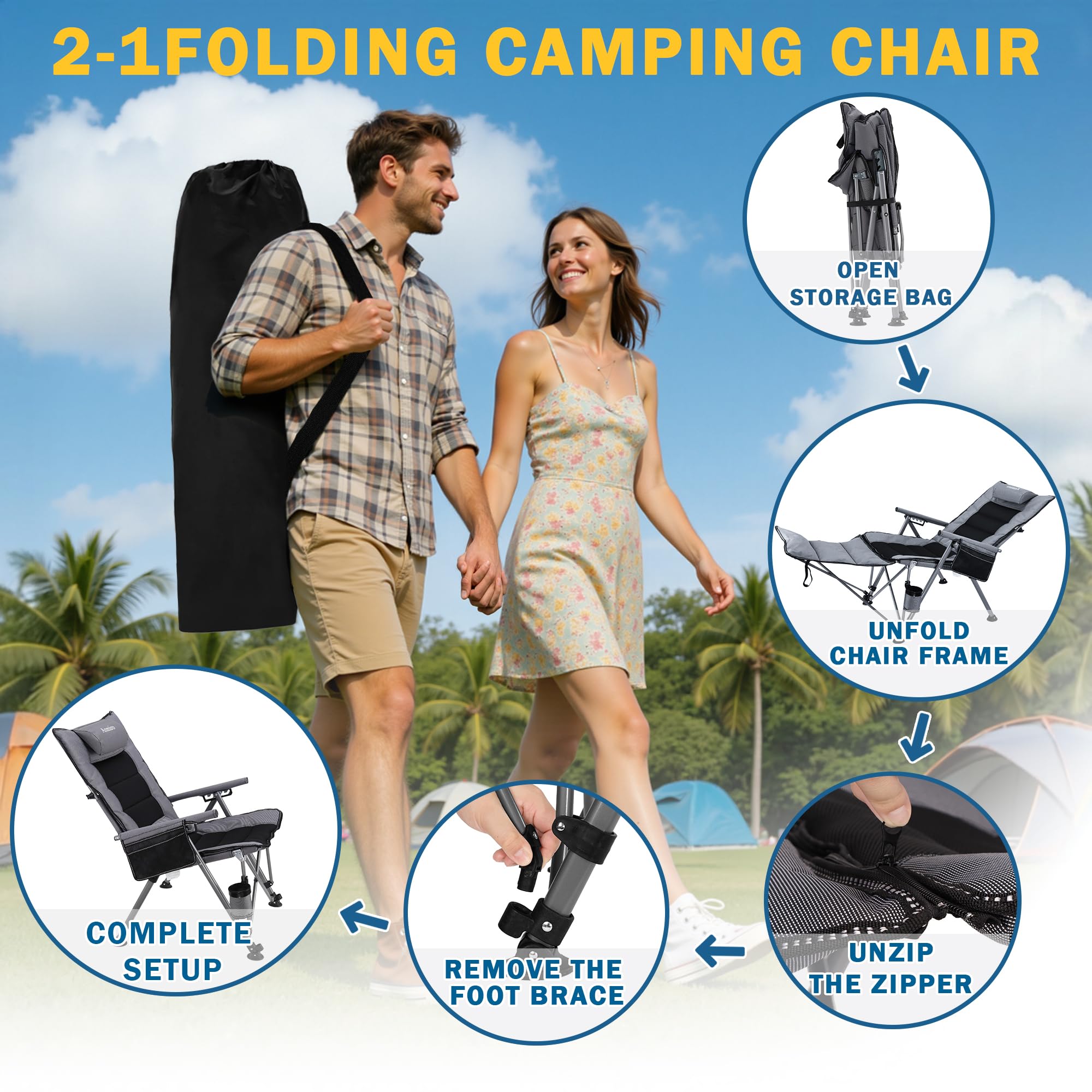Anmiro folded in storage bag for easy transport and trunk storage