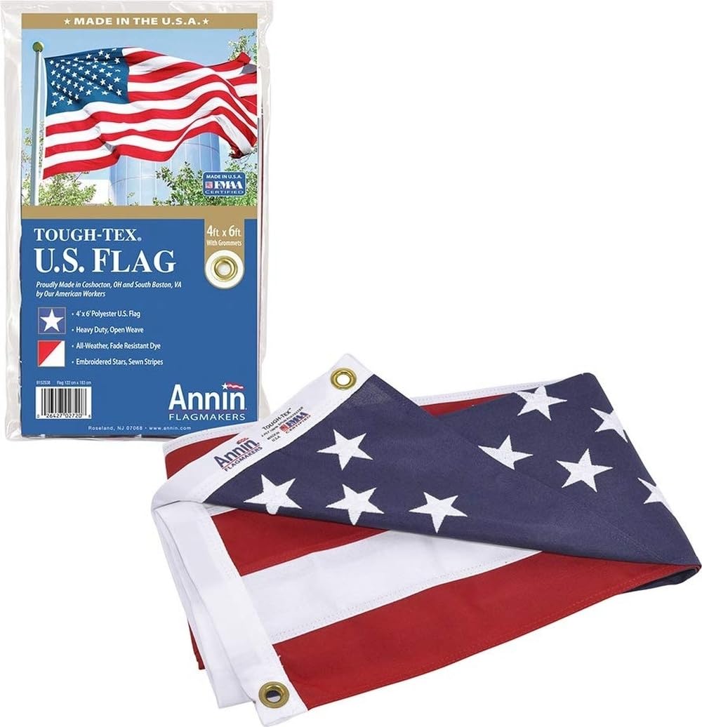 Annin Flagmakers front view of 4x6 flag showing bright colors and classic design benefit durability