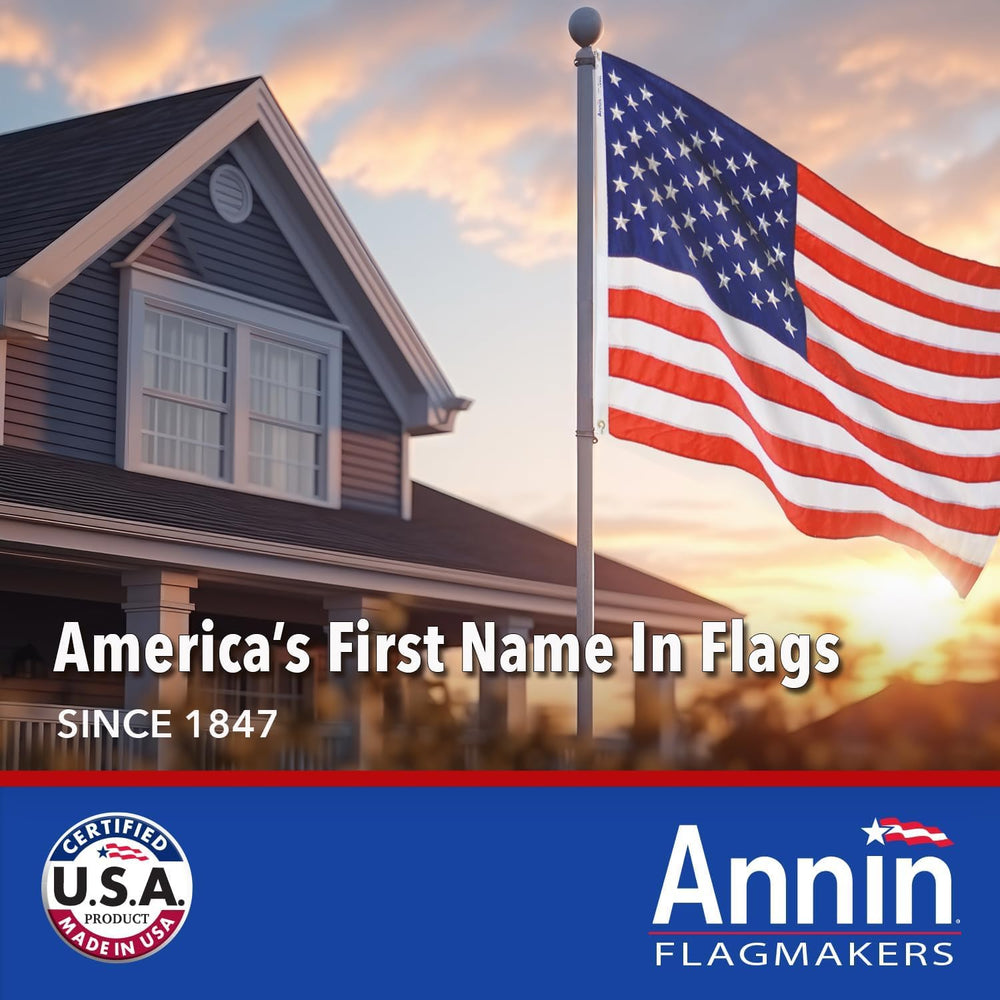 Annin Flagmakers close-up of embroidered stars showing premium stitching and crisp detail benefit longevity