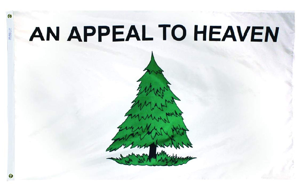 Annin Flagmakers front view of Pine Tree flag showing clear historic design and durable nylon