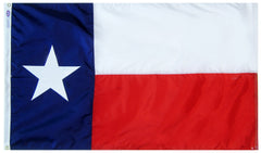 Annin Flagmakers Texas flag front view showing vibrant colors and correct star placement for authentic display
