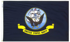 Annin Flagmakers front view of U.S. Navy flag showing clear seal, enhances official display