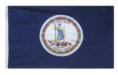 Annin Flagmakers Virginia flag front view showing bold blue field and state seal, durable for display
