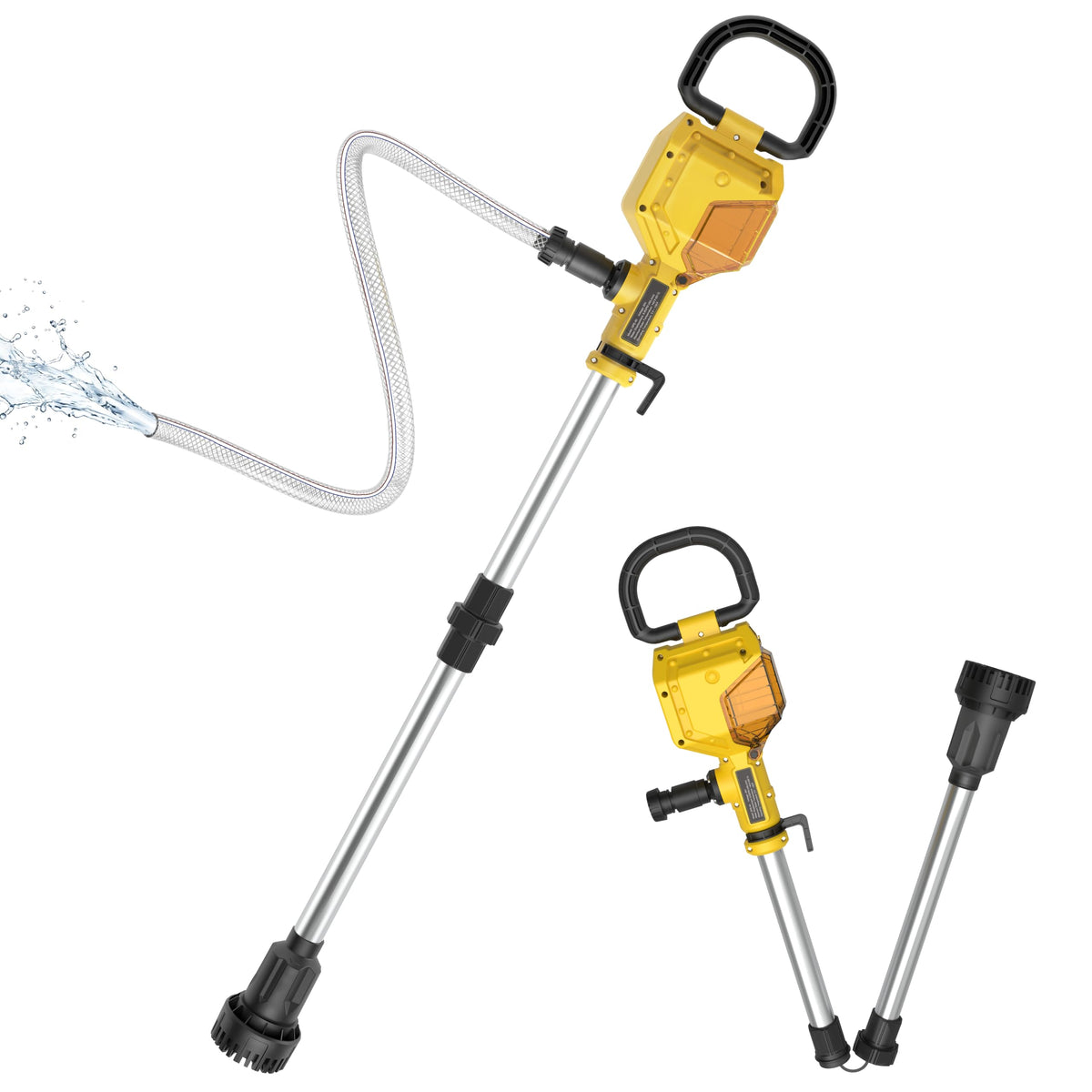 Annlook front view of cordless stick pump showing compact body and handle for easy transport