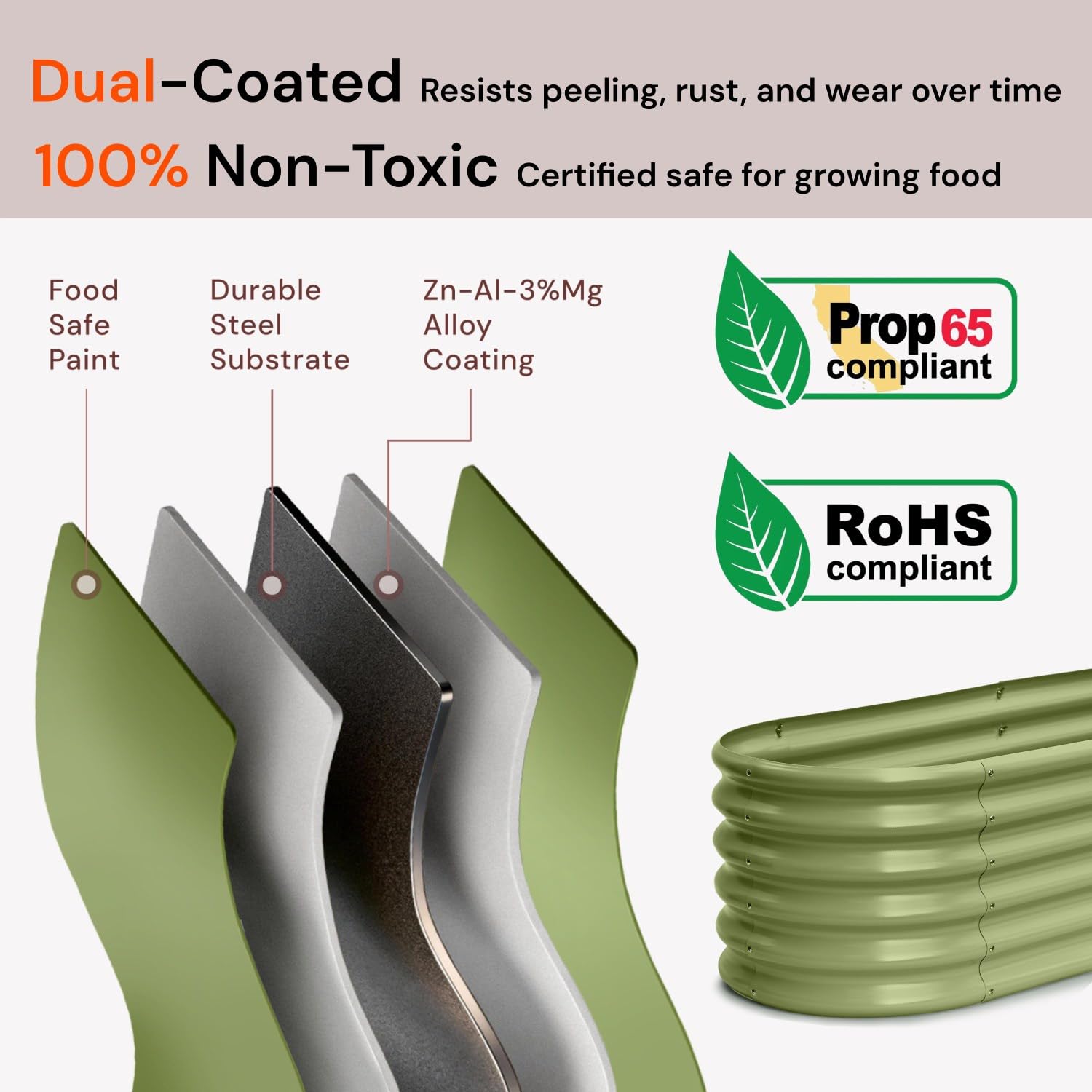 Annoell edge detail showing rounded crimped edges for safe handling