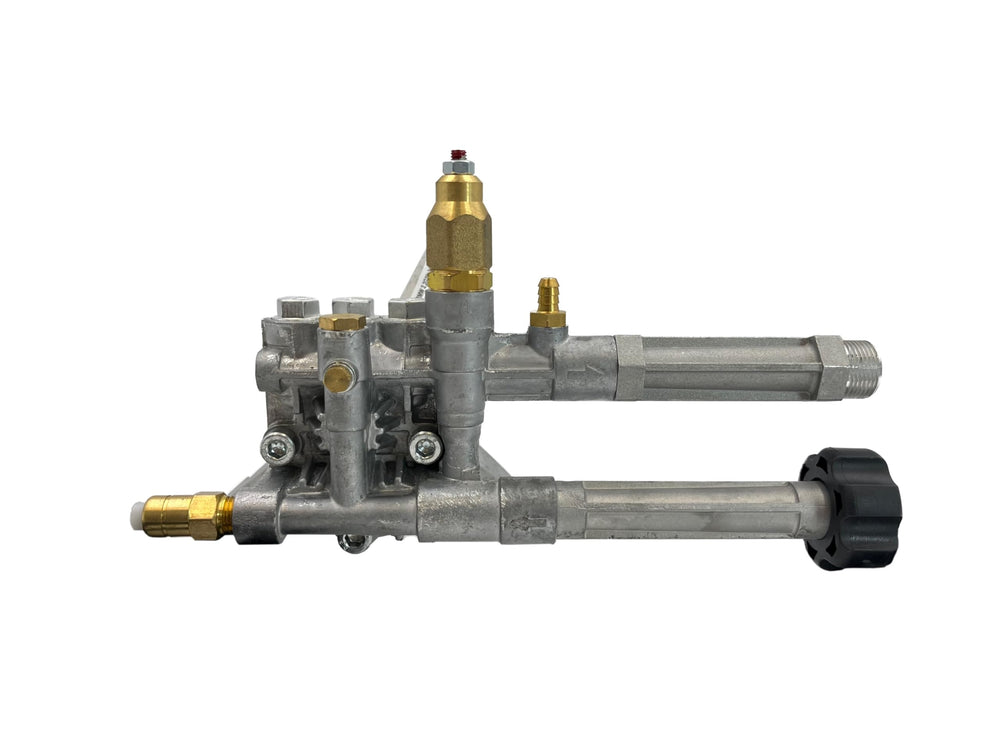 AR Annovi Reverberi chemical inlet and brass unloader for easy detergent feed and pressure control