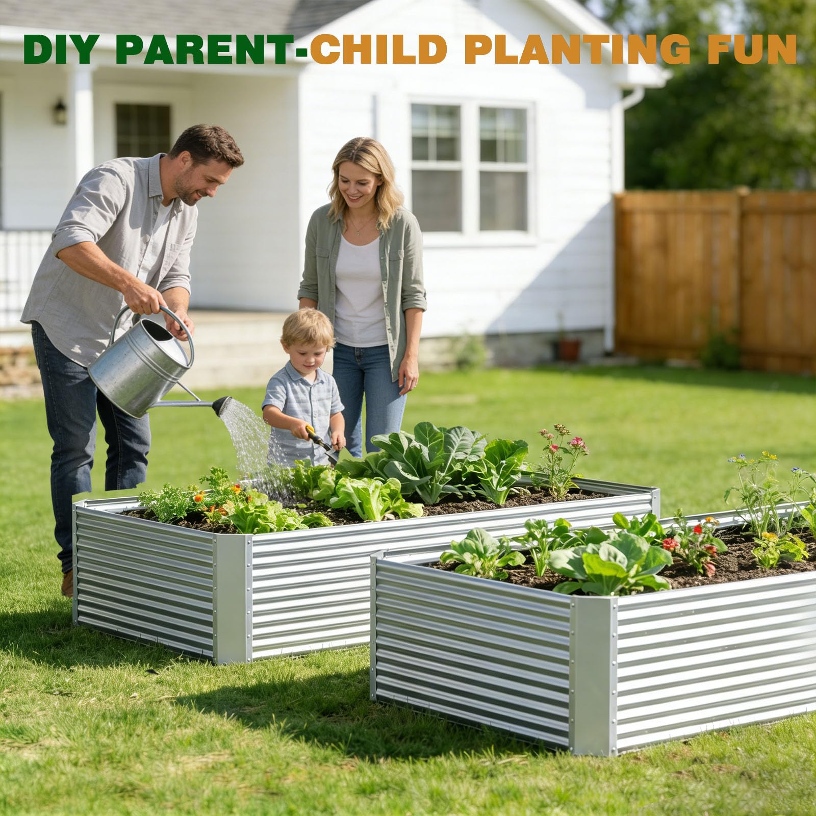 Annzoe three-pack assembled as a long row for expanded garden benefit