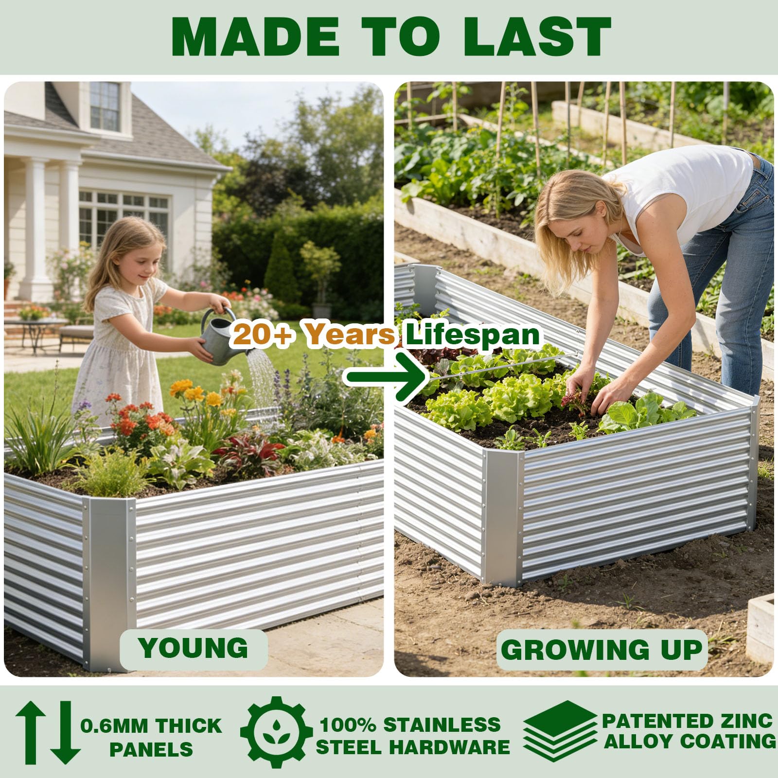 Annzoe planted bed with vegetables showcasing productive growing space