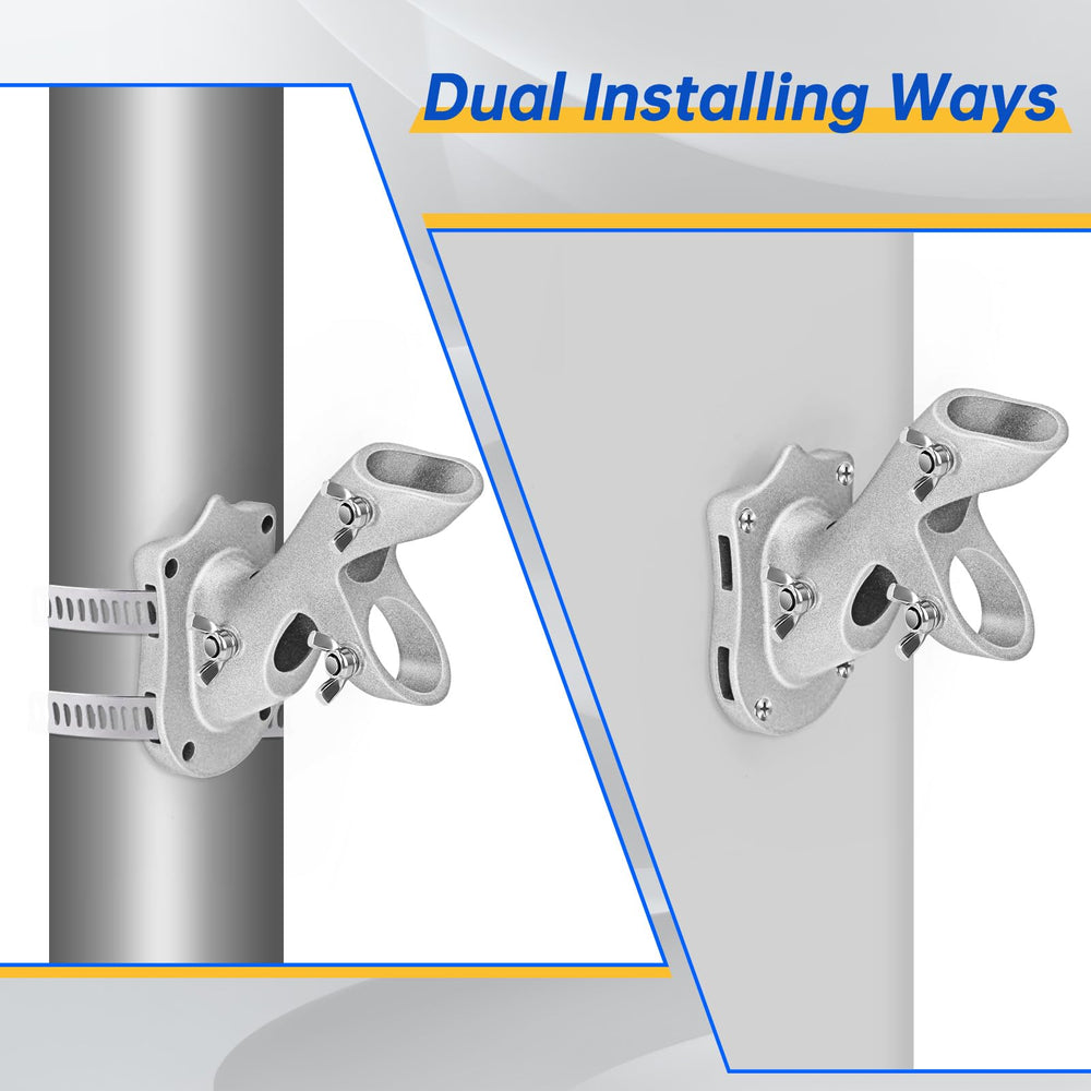 Anovo pole section connection detail demonstrating adjustable height and quick assembly