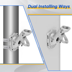 Anovo pole section connection detail demonstrating adjustable height and quick assembly