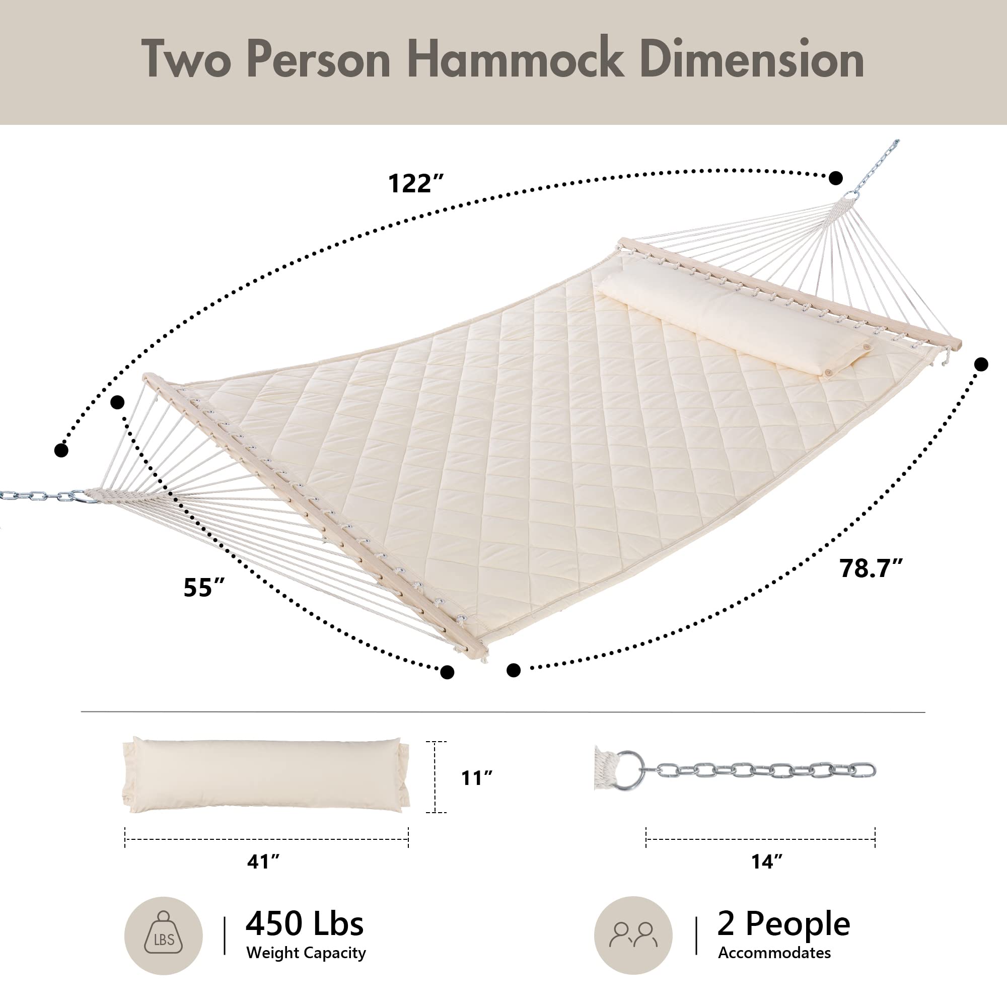 ANOW hammock hung on a stand in backyard illustrating easy setup and relaxing outdoor use