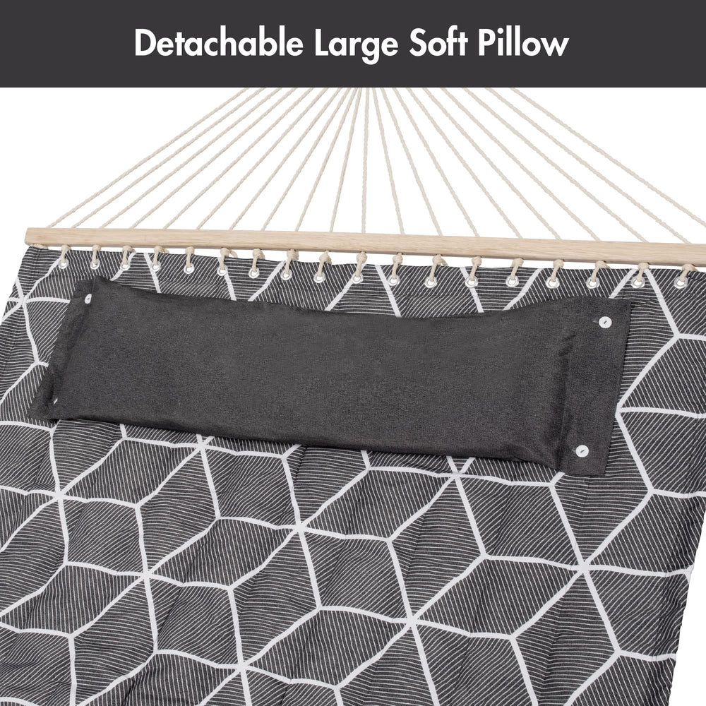 ANOW hammock in backyard lifestyle scene showing comfortable outdoor relaxation